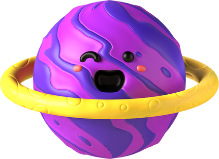 3D Saturn Space Character
