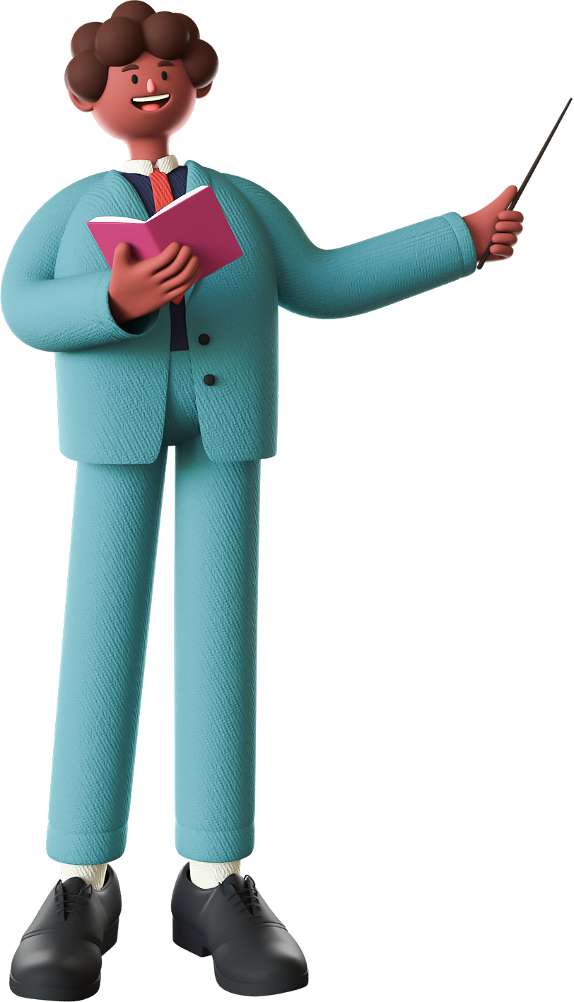 Simple Friend 3D Male Teacher With Object 02